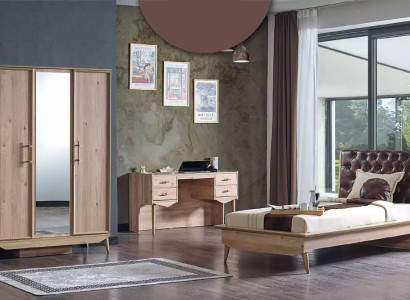 Wardrobe wooden cabinet brown Bedroom Furniture Coat rack Wardrobe